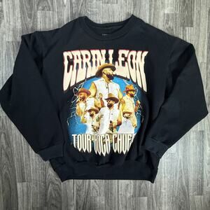 Carin Leon Boca Chueca Tour 2024 Sweatshirt Black Graphic Crewneck Medium